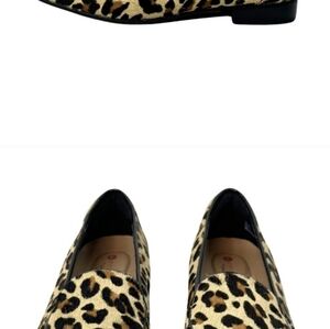 Clarks Unstructured Women's Size 7M Leopard Print Pony Hair Slip On Loaf…